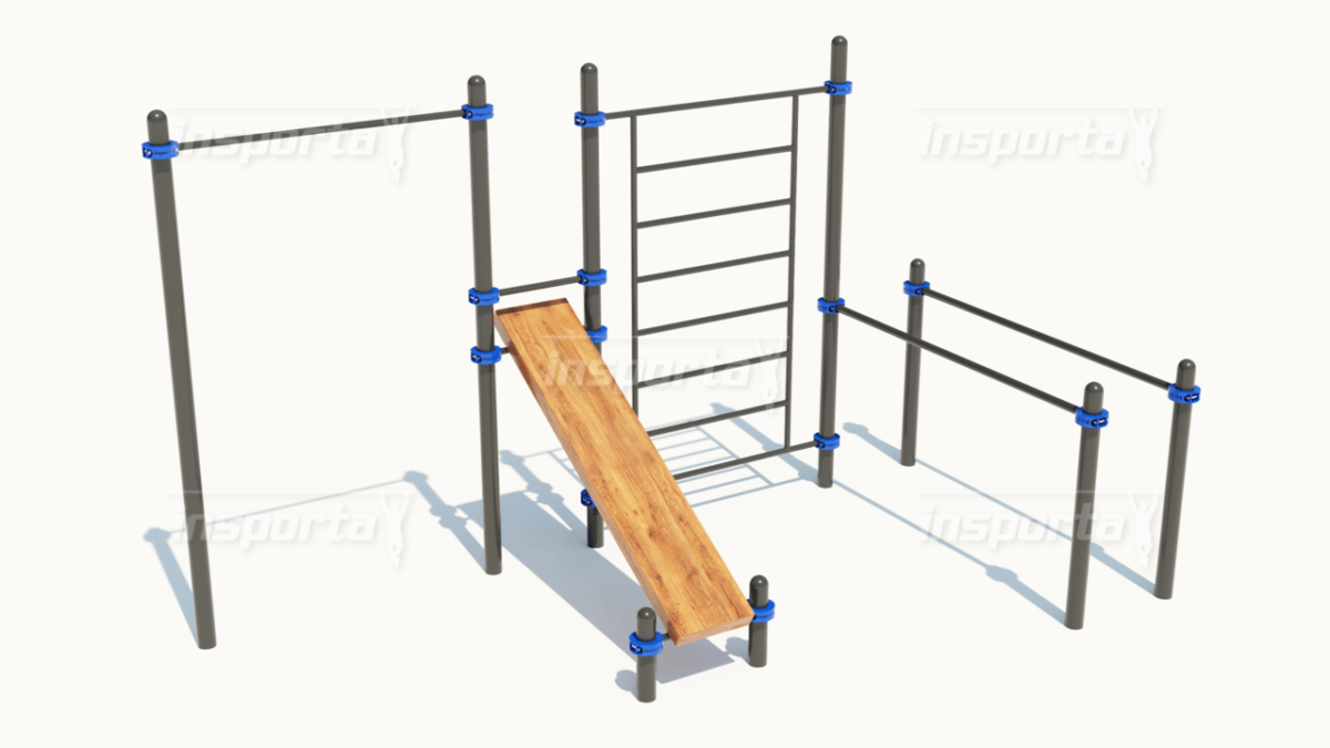 006453 комплекс из 3 турников 2 скамеек для пресса шведской стенки каната и гимнастических колец