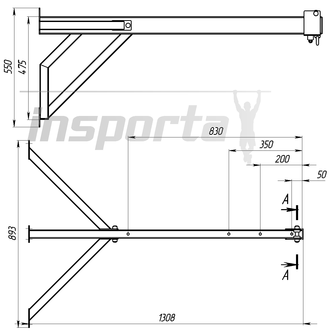 Кронштейн для боксерского мешка выкатной 130 см — изображение 13